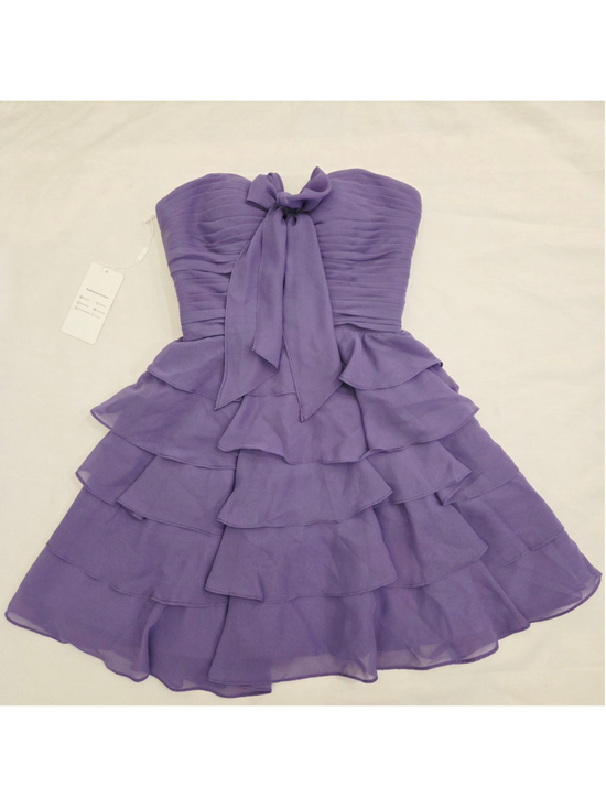 Weinaze Dresses & Skirts - Women's Weinaze Strapless Ruffled Mini Dress in Purple size 2